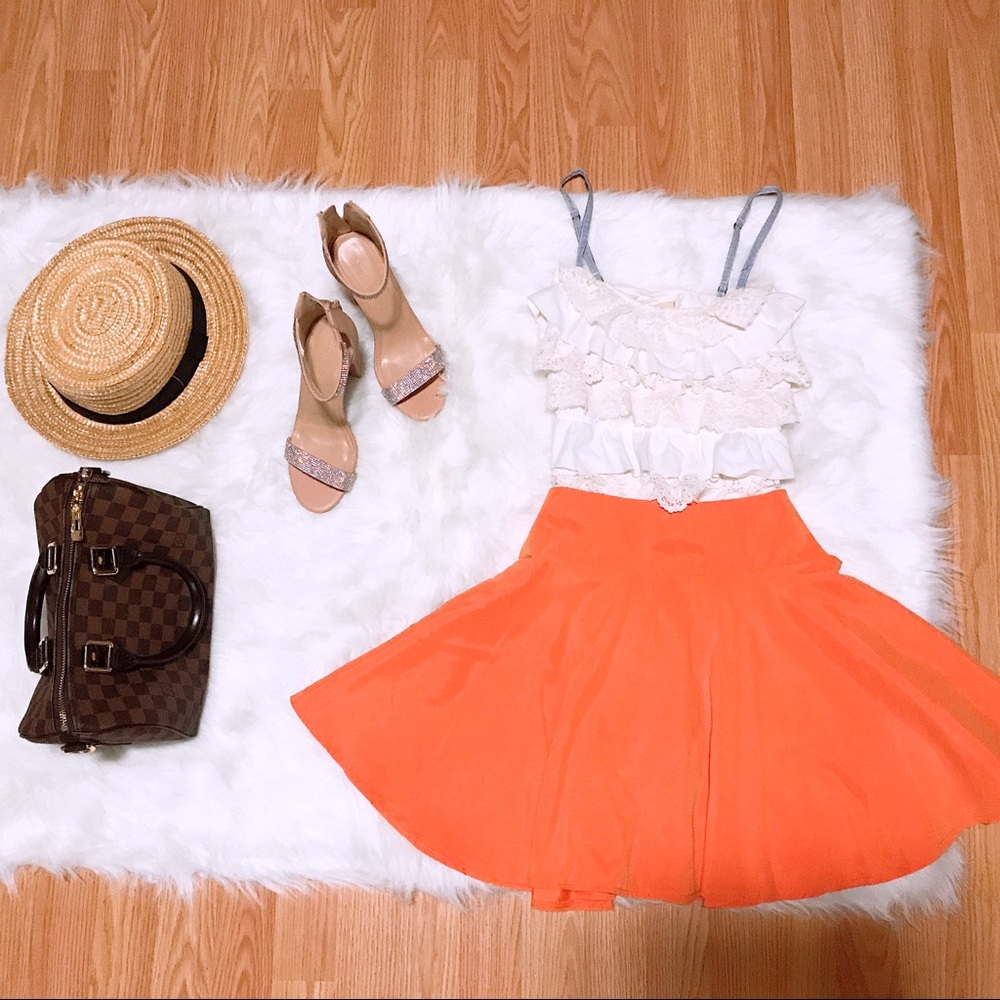 Orange skater skirt